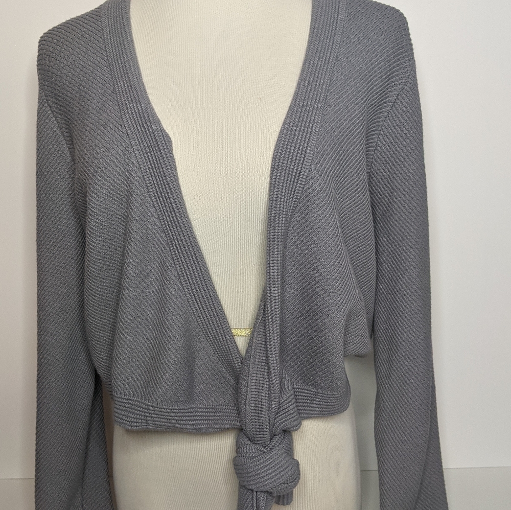 Athleta Heather Gray Women's Tie-Front Cardigan